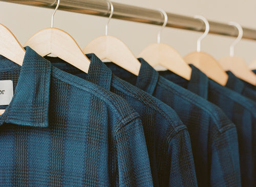Indigo Waffle Plaid