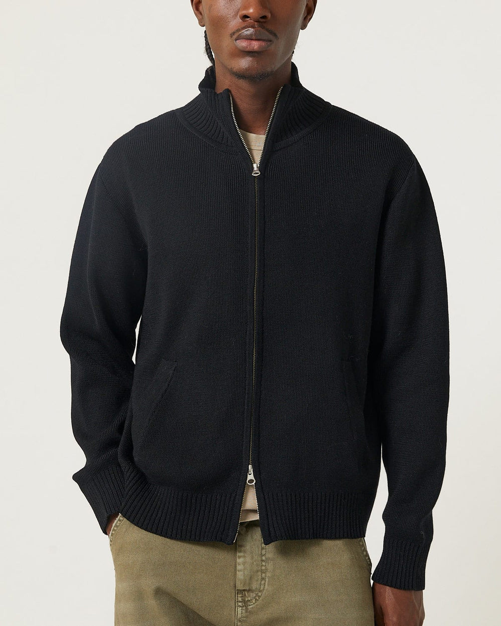 Organic Zip-Zip Cardigan-Alpafina-Corridor