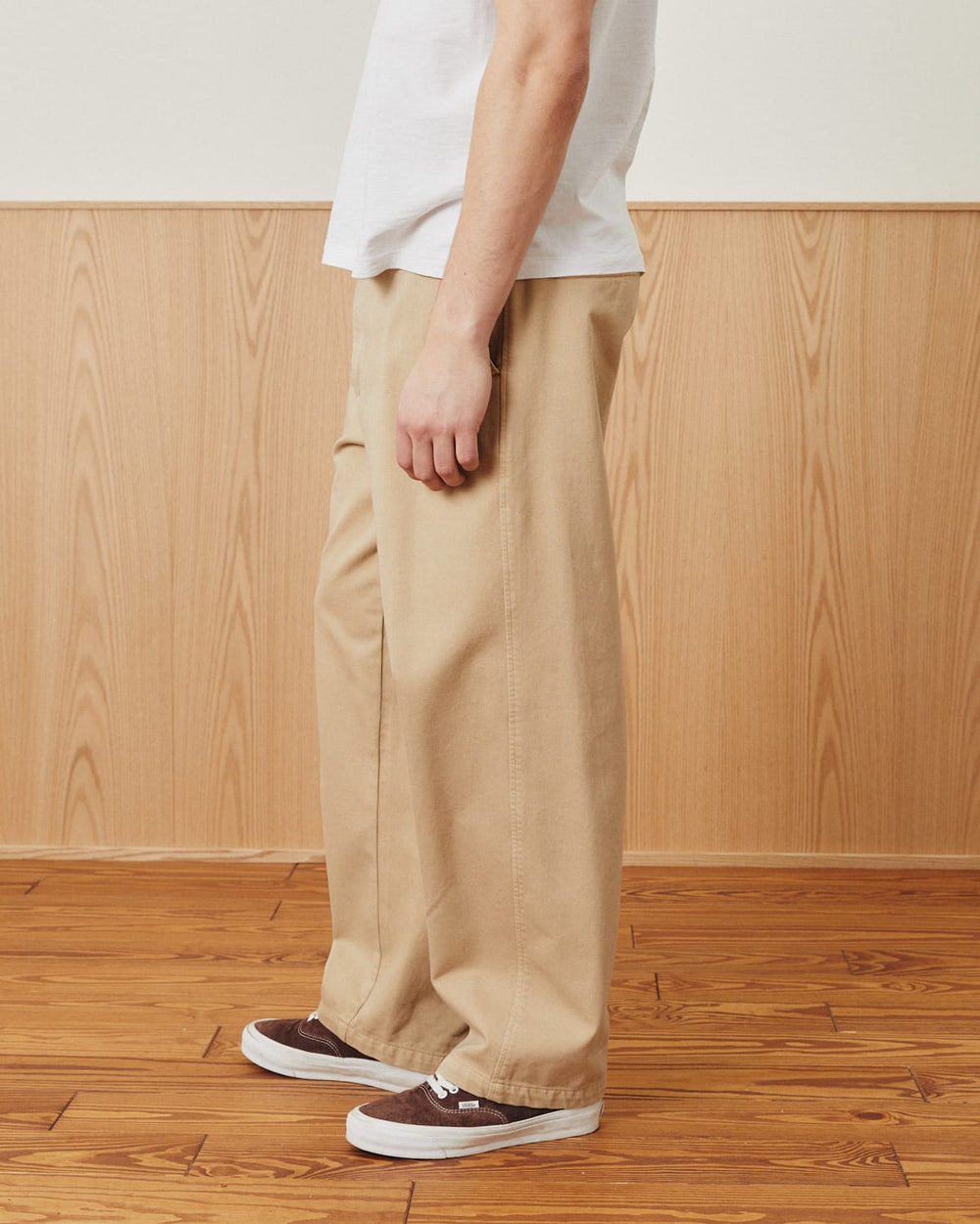 Wide Twill Pant - Tan-Trouser-Real-Corridor