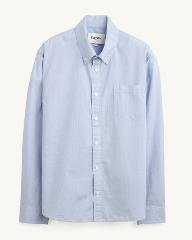 Windowpane Poplin LS - Blue