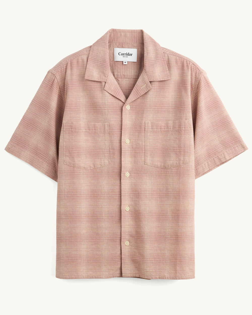 Linen Plaid SS - Pink-Short Sleeve Shirt-Original Madras Trading Co. (OMTC)-Corridor