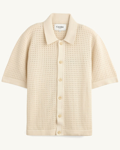 Pointelle Knit Shirt - Natural