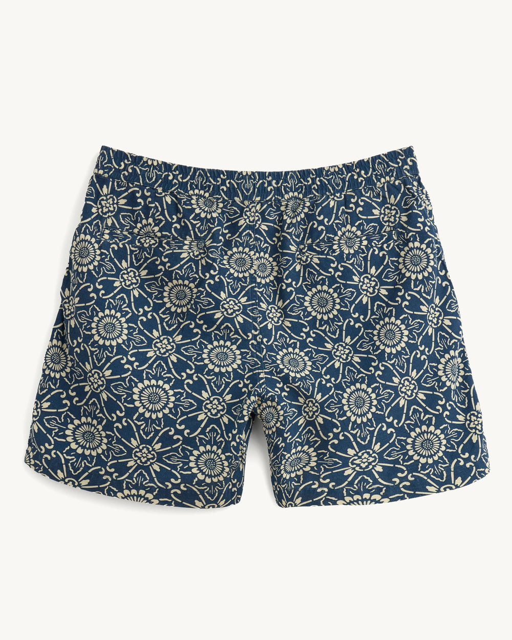 Indigo Sunflower Drawstring Short-Shorts-Original Madras Trading Co. (OMTC)-Corridor