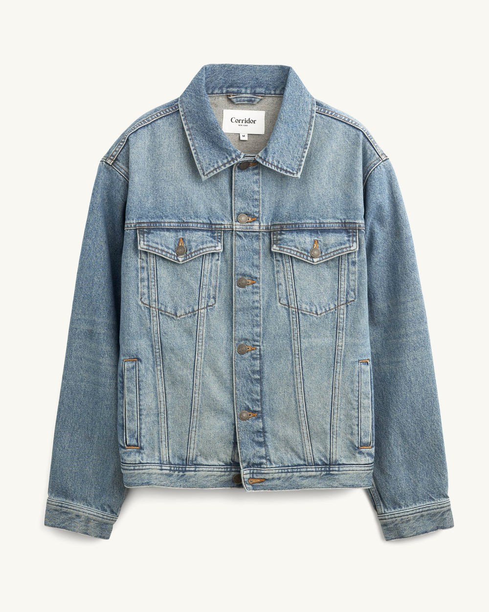 Washed Denim Trucker - Indigo-Jacket-Real-Corridor
