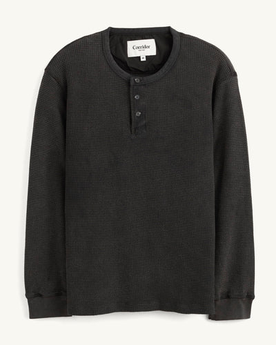 Waffle Henley - Black