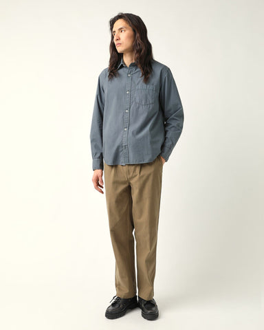 Washed Poplin LS - Grey