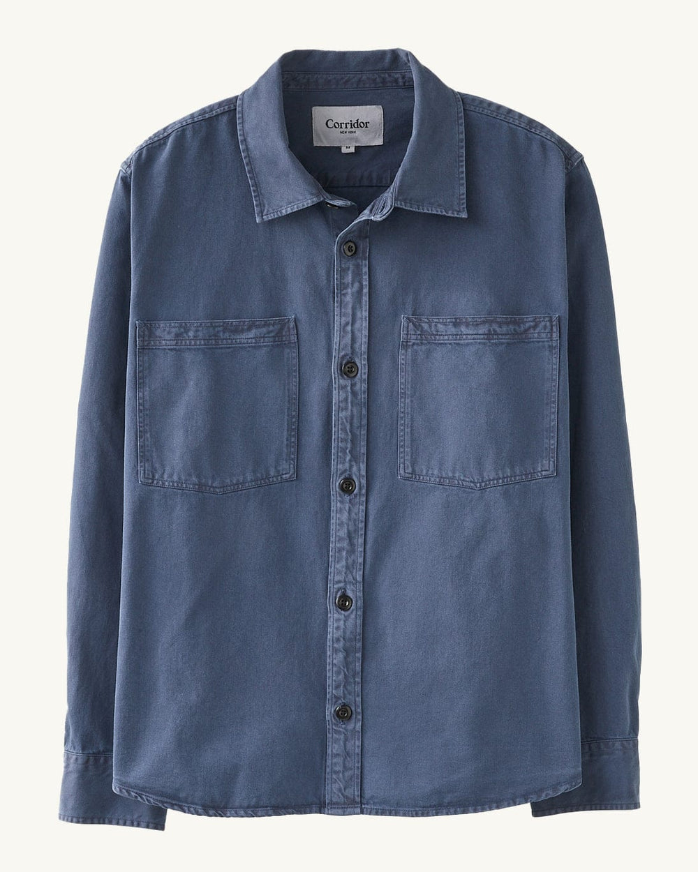 Garment Dye Twill LS - Navy-Long Sleeve Shirt-Somelos-Corridor