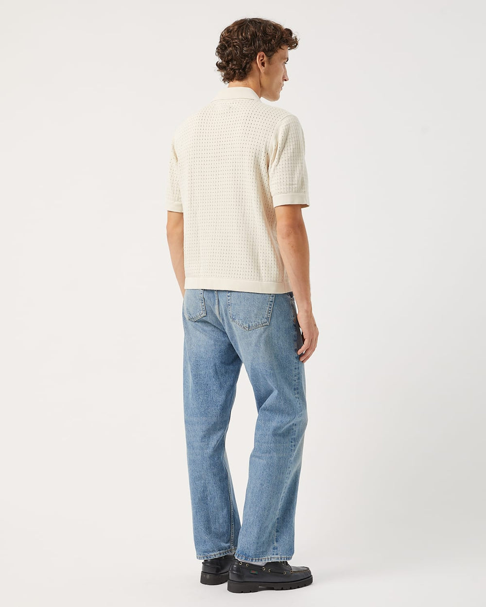 Pointelle Knit Shirt - Natural-Knit Polo-Alpafina-Corridor