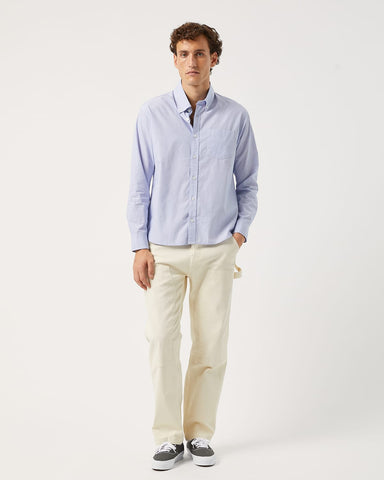 Windowpane Poplin LS - Blue