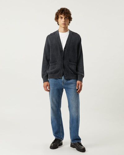 Acid Wash Cardigan - Black-Knit Cardigan-Alpafina-Corridor