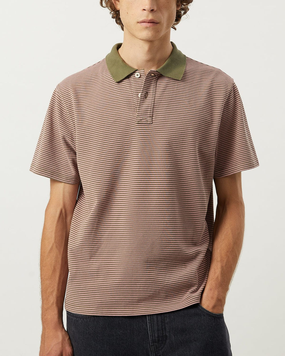 Stripe Pique Polo - Pink-Jersey Polo-Siena-Corridor