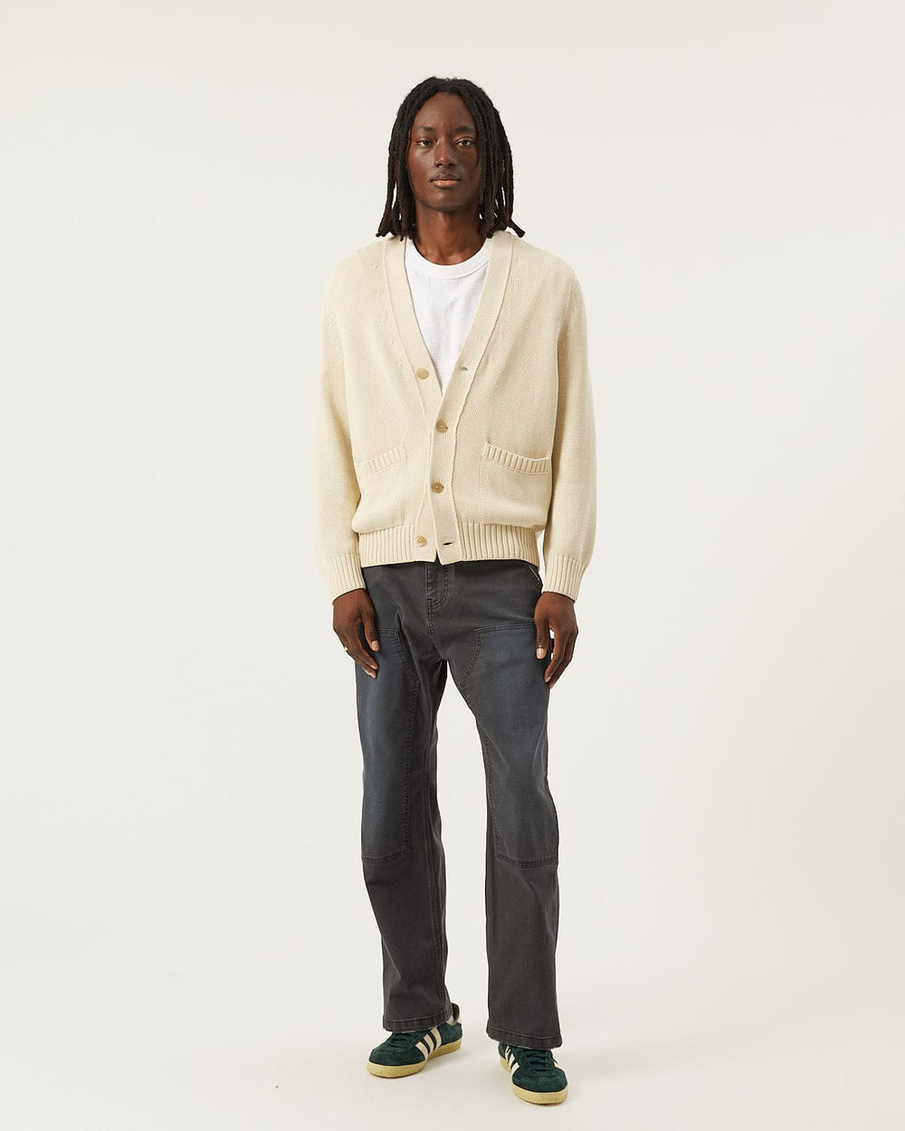 Acid Wash Cardigan - Natural-Knit Cardigan-Alpafina-Corridor