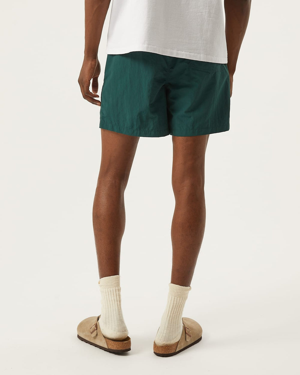 Nylon Drawstring Shorts - Spruce-Draw String Shorts-Black Q-Corridor