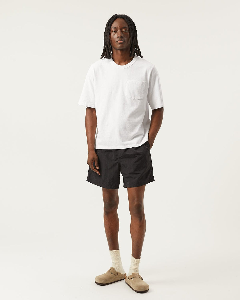 Nylon Drawstring Shorts - Black-Draw String Shorts-Black Q-Corridor