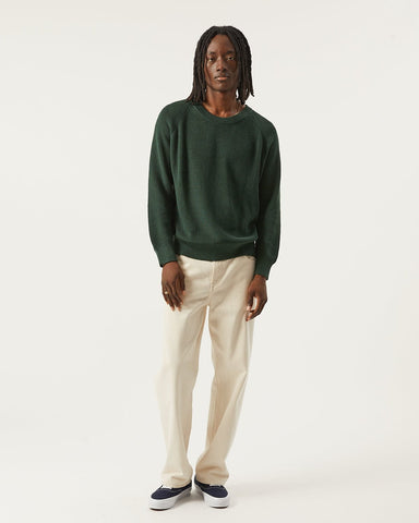 Ribbed Cotton Crewneck - Green