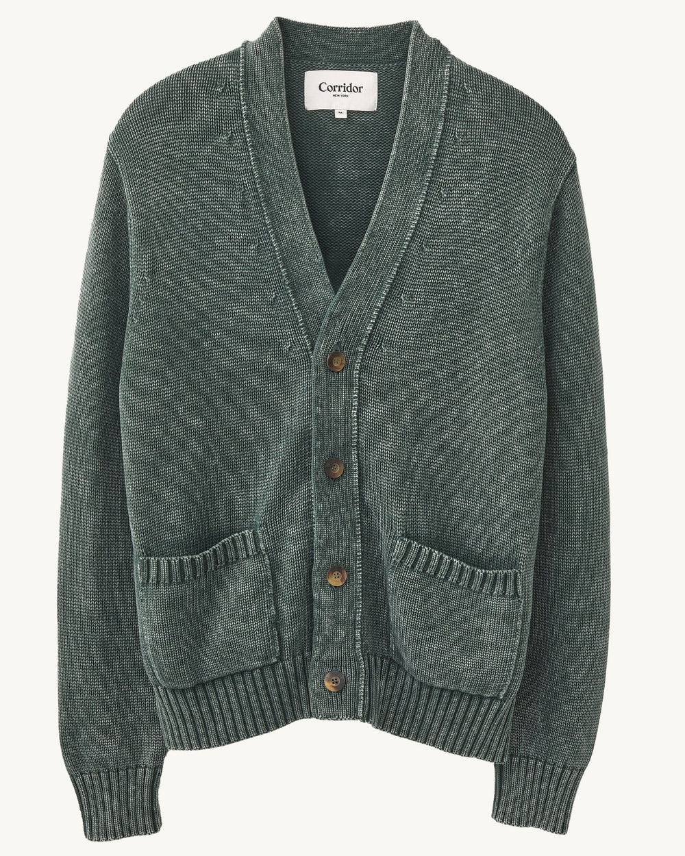 Acid Wash Cardigan - Green-Cardigan-Corridor-Corridor