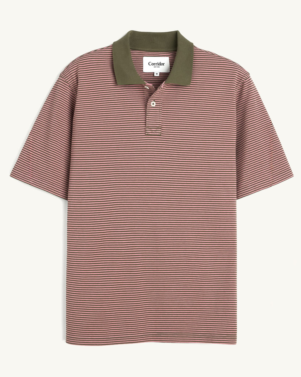 Stripe Pique Polo - Pink-Polo-Siena-Corridor