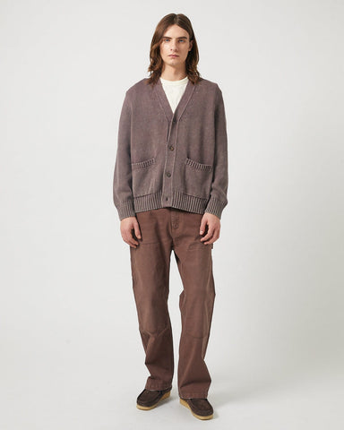 Acid Wash Cardigan - Washed Purple
