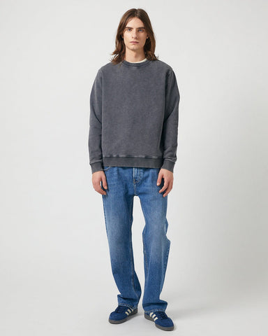 French Terry Crewneck - Washed Black
